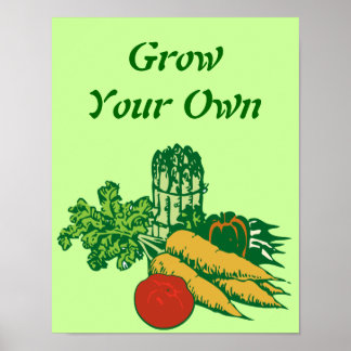 Póster Cultiva tus propias verduras