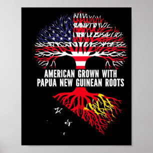 Póster Cultivado en Estados Unidos con raíces de Papúa Nu