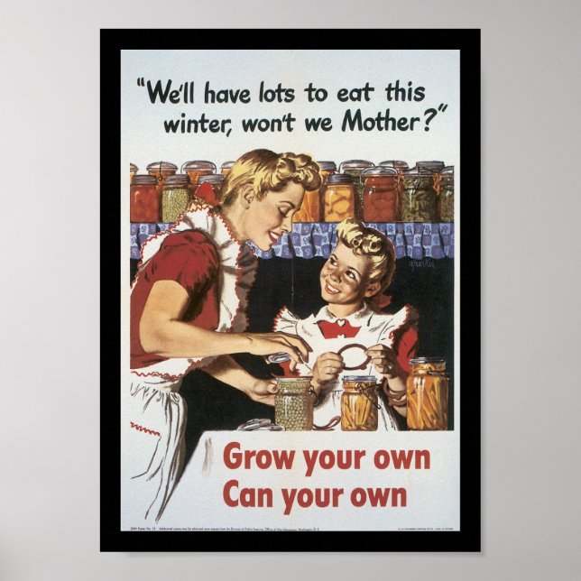 Póster Cultivar tu comida en la Segunda Guerra Mundial (Frente)