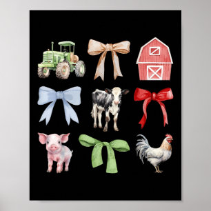 Póster Cultivo de animales de granja de vaca Pollitos de 