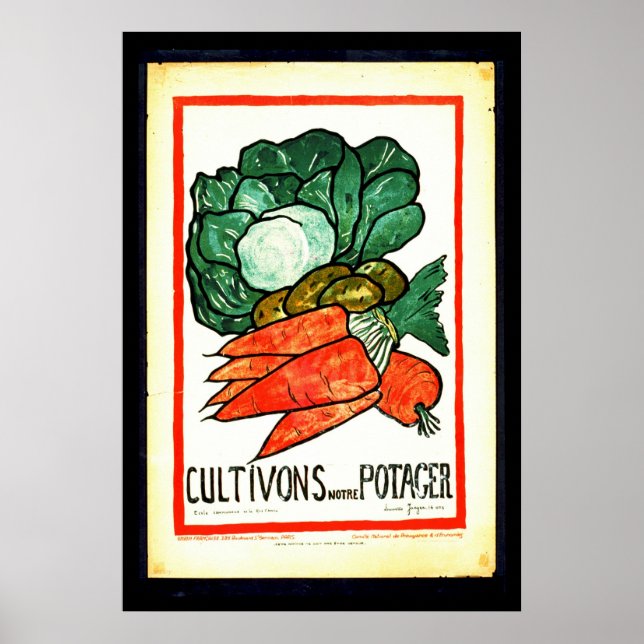 Póster Cultivons Notre Potager 1916 (Frente)