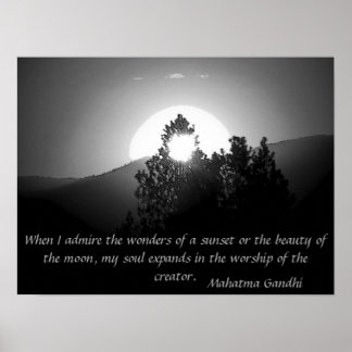 Póster Culto del creador - Cita de Mahatma Gandhi
