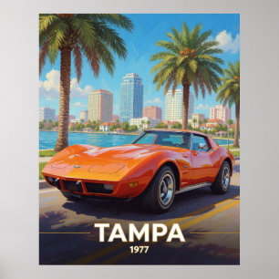Póster Cultura automovilística costera de Tampa Florida 1