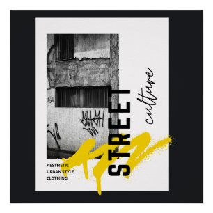 Póster Cultura callejera estética urbana monocroma foto