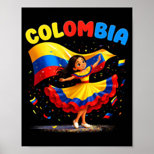 Póster Cultura de niña colombiana Orgullo para niñas y ni
