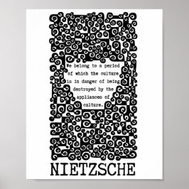 Póster CULTURA está en peligro, cita de Nietzsche