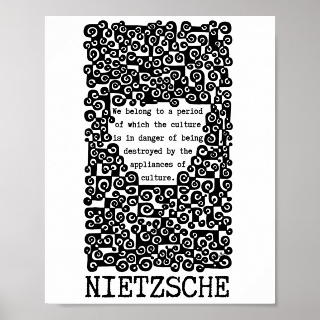 Póster CULTURA está en peligro, cita de Nietzsche (Frente)