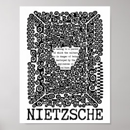 Póster CULTURA está en peligro la filosofía cita Nietzsch