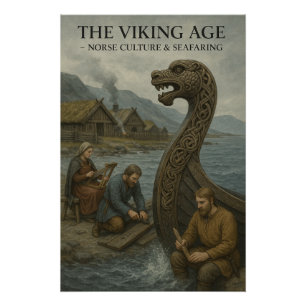 Póster Cultura retro de la Edad de Oro Vikinga