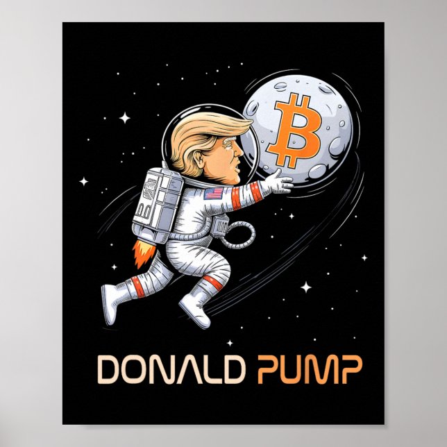 Póster Cum Trump Bitcoin Donald Pump Cripto Bull Preside (Frente)