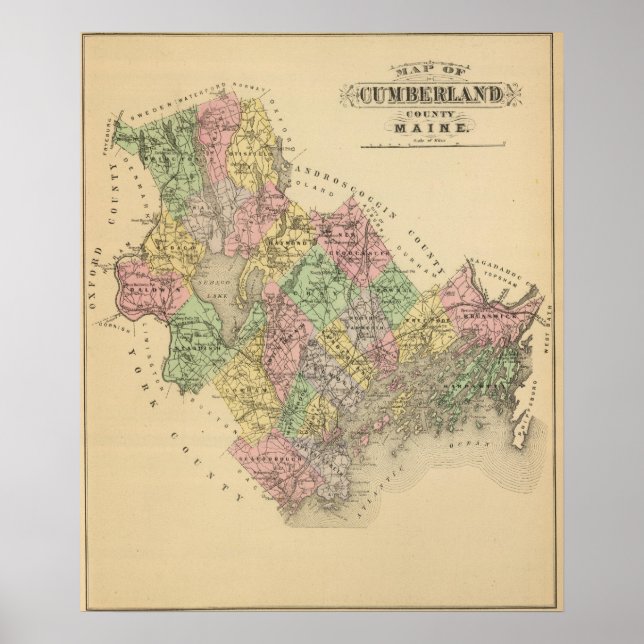 Póster Cumberland Co., Maine (Frente)