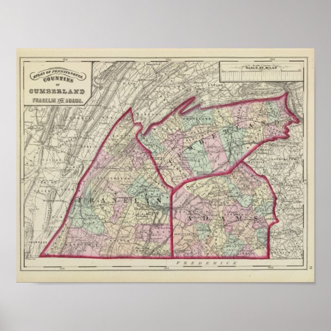 Póster Cumberland, Franklin, Adams counties (Frente)