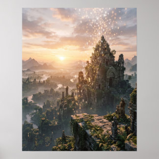 Póster Cumbre del Templo del Amanecer Radiante