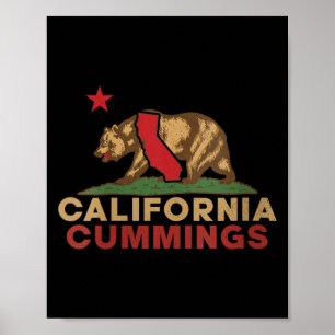 Póster Cummings California Vintage Bear Retro para Mujere