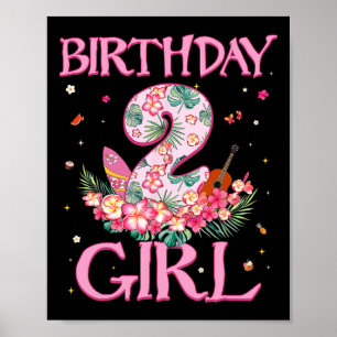Póster Cumpleañera 2 Años Flor de Verano Cumpleaños 2º