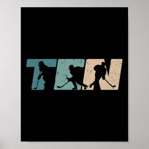 Póster Cumpleaños 10 Retro Hockey sobre Hielo Niño 10 Año