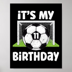 Póster Cumpleaños 11 Futbolista De 11 Años Niños Cumple