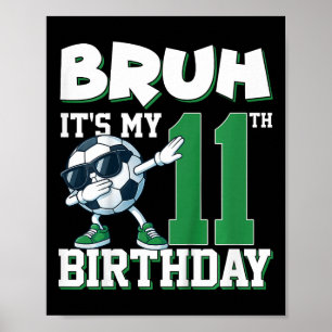 Póster Cumpleaños 11 Niño Fútbol Fútbol 11