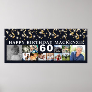 Póster Cumpleaños 12 Color Personalizado de Photo Gold St