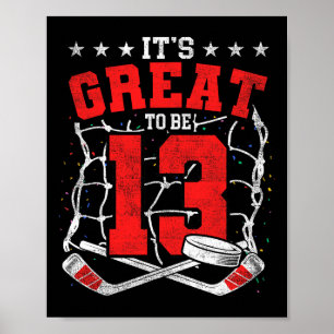 Póster Cumpleaños 13 Amantes del Hockey Es Genial Cumplir