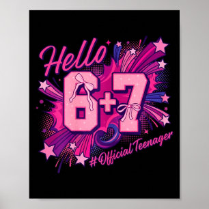 Póster Cumpleaños 13 años niña adolescente Seis Siete Coq