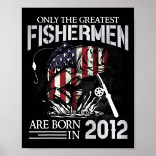 Póster Cumpleaños 13 Pescadores Bandera De Estados Unidos