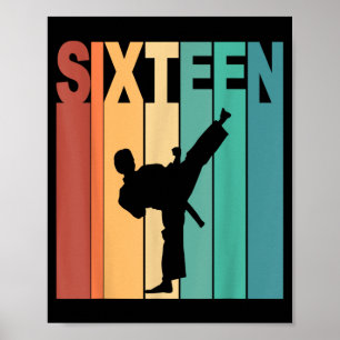 Póster Cumpleaños 16 Karate Tema Taekwondo 16 Años