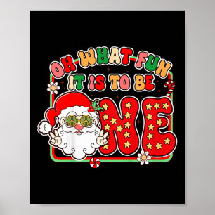 Póster Cumpleaños 1 de niños Vibraciones de Navidad Oh Qu