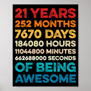 Póster Cumpleaños 21 de Hombres 21 Años de Ser Increíble