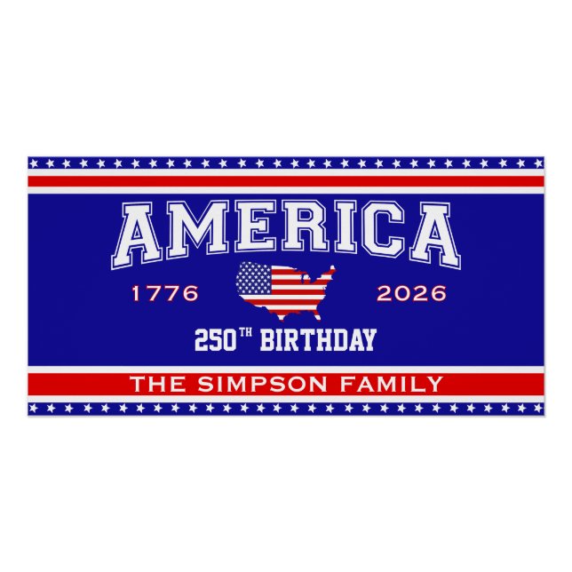 Póster Cumpleaños 250 América 1776-2026 (Anverso)