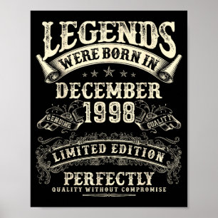 Póster Cumpleaños 27 Retro Para Hombres 27 Años Diciembre