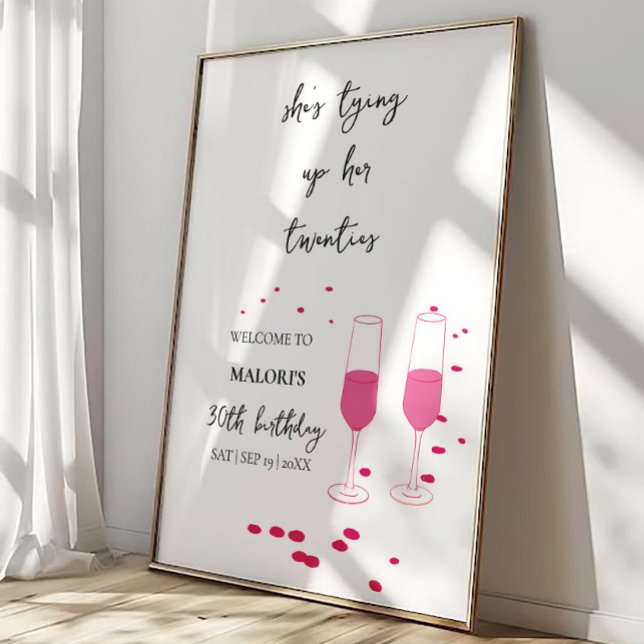Póster Cumpleaños 30 Atando sus Veinte con Champán Rosa (Subido por el creador)