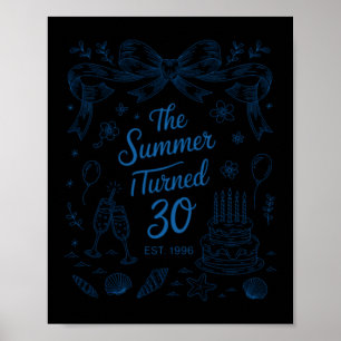 Póster Cumpleaños 30 de Verano Cumpleaños treinta caracol