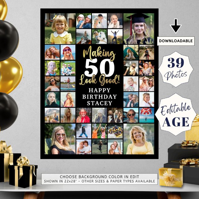 Póster Cumpleaños 39 Collage de fotos Hacer que la EDAD p (Subido por el creador)