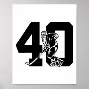 Póster Cumpleaños 40 años hockey sobre hielo número 40