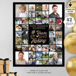 Póster Cumpleaños 42 AÑOS DE Collage de fotos EN LA REALI