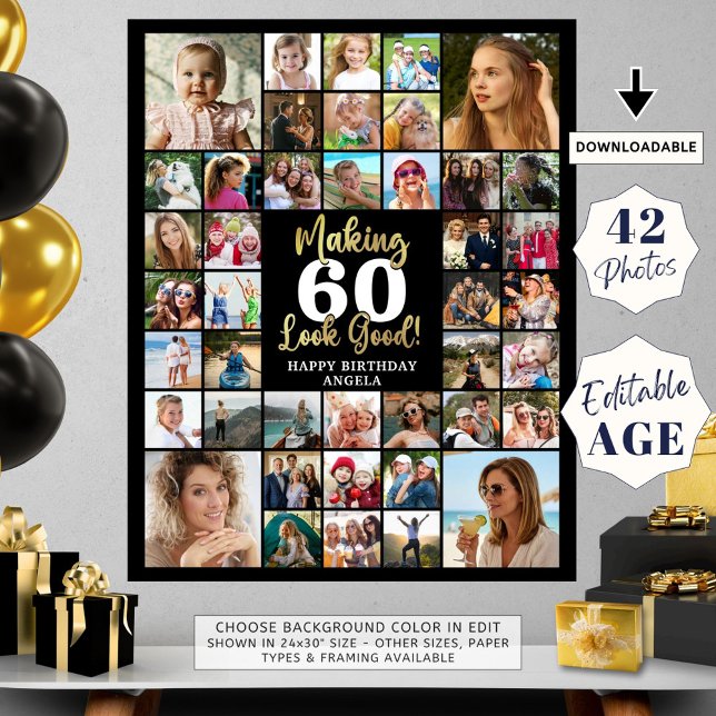 Póster Cumpleaños 42 Collage de fotos que hace que la eda (Subido por el creador)