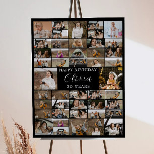 Póster Cumpleaños 45 Poster de Collage de fotos para él/e