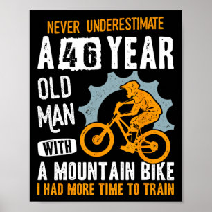 Póster Cumpleaños 46 Hombre Mtb Biker Ciclista Divertido 