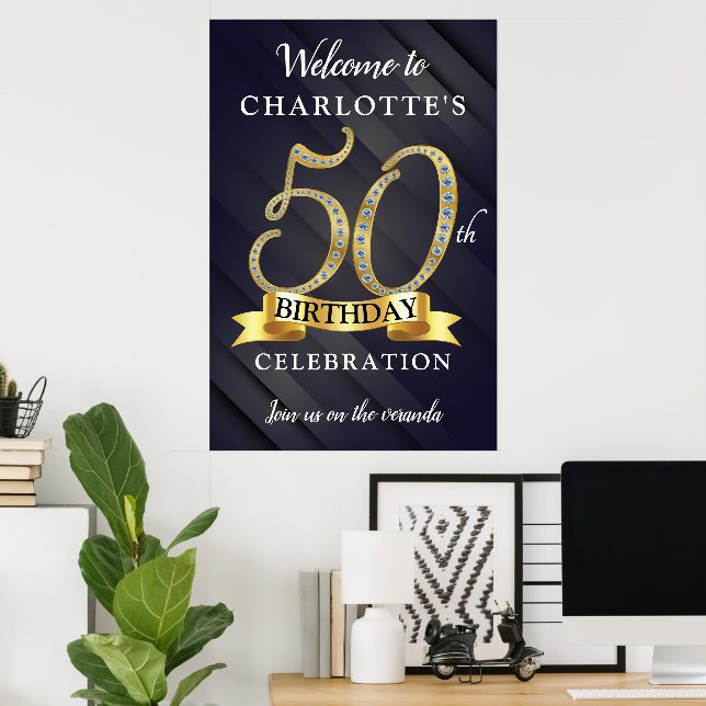 Póster Cumpleaños 50  (Oficina en casa)