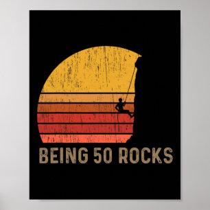 Póster Cumpleaños 50 escalada en roca 