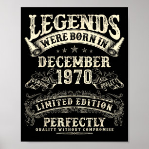 Póster Cumpleaños 55 Retro Para Hombres 55 Años Diciembre