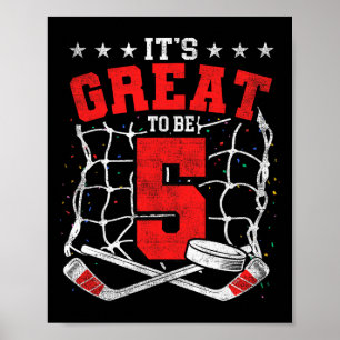 Póster Cumpleaños 5 Amantes del Hockey Es Genial Cumplir