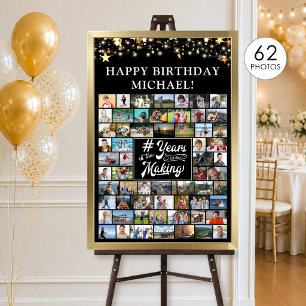 Póster Cumpleaños 62 Colaje de Fotos # Años en la Creació