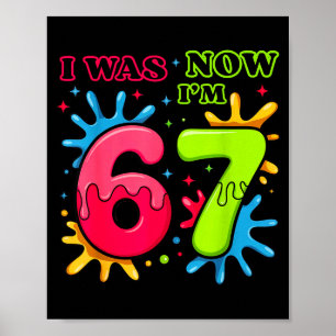 Póster Cumpleaños 67 Meme I 6 7