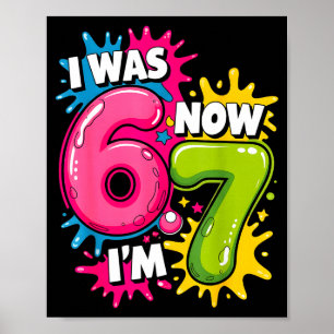 Póster Cumpleaños 6 7 años meme 7 años cumpleaños niños