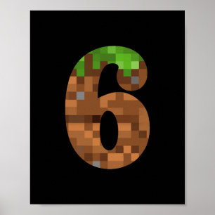 Póster Cumpleaños 6 años del Pixel 6 Número Seis Video de