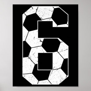 Póster Cumpleaños 6 niños niño futbolista Footbyll 6 años