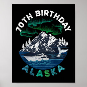 Póster Cumpleaños 70 Alaska Luces del Norte Crucero Famil