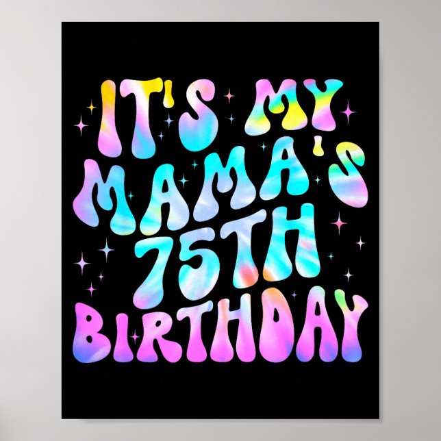 Póster Cumpleaños 75 de mamá feliz 75 años (Frente)